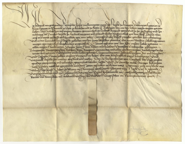 Gelbliches Papier mit schwarzer Tinte Handschrift, ein deutscher Regierung Brief, der die Freigabe einer Petition für den Tod eines Mannes anfordert.