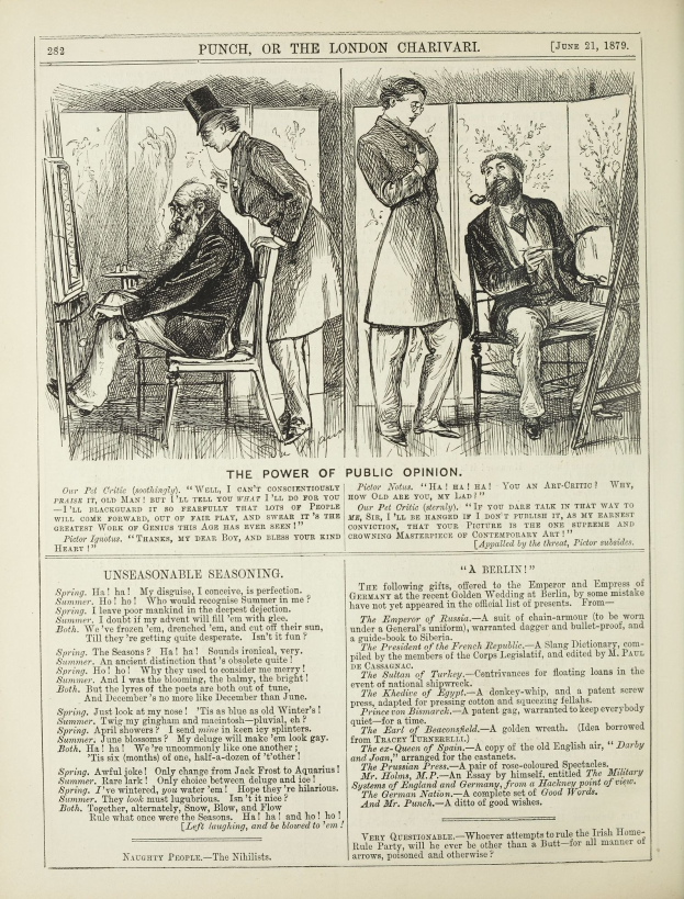 Ein altes Buchcover mit einem Mann in einem Anzug, der in einem Stuhl sitzt und nachdenklich schaut, und einer Frau, die neben ihm steht und nachdenklich aussieht, mit der Überschrift "Die Macht der öffentlichen Meinung".