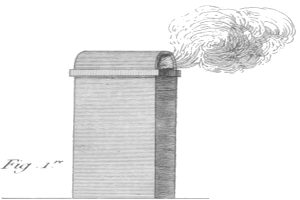 Eine Schwarz-Weiß-Zeichnung einer Zigarette mit Rauch, mit Text unten.